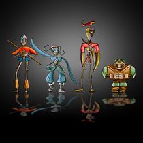 Diseño de personajes basados en Avatar la leyenda de Aang. Een project van Ontwerp van personages, Traditionele illustratie, Digitale illustratie, Kinderillustratie y Verhaallijn van Andres Alvarez - 22.06.2025