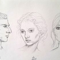 Profile, 3/4, Front Portrait. Artistic Drawing, Drawing, Portrait Drawing, Sketchbook, and Sketching project by sandraortu - 06.22.2025