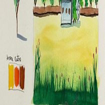 arte do campo. Traditional illustration, Architectural Illustration, Watercolor Painting, and Sketchbook project by hiltontanajura - 06.23.2025