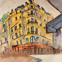 Practice work of Architectural sketch and water colour . Drawing, Watercolor Painting, Architectural Illustration, Sketchbook, Ink Illustration, and Sketching project by Simon Massey - 06.23.2025