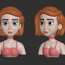 Cartoon character bust. 3D, 3D Character Design, 3D Design, 3D Modeling, and Character Design project by Minh Chiến Nguyen - 06.24.2025