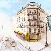Quai aux Fleurs, Paris. Drawing, Watercolor Painting, Architectural Illustration, Sketchbook, Ink Illustration, and Sketching project by maximeisai - 06.26.2025