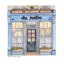 Da Nello, Guernsey. Architectural Illustration, Drawing, Painting, and Watercolor Painting project by nicki_garnham - 06.27.2025