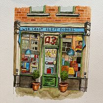 Boekwinkel. Architectural Illustration, Drawing, Painting, and Watercolor Painting project by marjamax - 06.27.2025