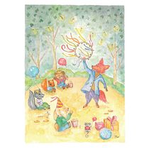 Un Cumpleaños Muy Especial. Fine Arts, Drawing, Traditional illustration, Children's Illustration, Narrative, Painting, and Watercolor Painting project by Anabella D'Angelo - 06.30.2025