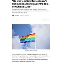 Reportaje: Una mirada a la bifobia dentro de la comunidad LGBT+.. Communication, Narrative, Non-Fiction Writing, Stor, telling, and Writing project by Luis Hernández - 07.01.2025
