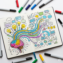 a porta de entrada do seu sketchnote.. Business, Management, Productivit, Communication, Creativit, Drawing, and Traditional illustration project by Samira Montagna - 07.02.2025