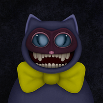 Creepy cat. Een project van  Tekening, Traditionele illustratie, Digitale illustratie y Digitale tekening van Kristina Firsova - 03.07.2025