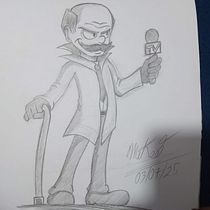 Periodista pillin. Drawing, Character Design, and Traditional illustration project by miguel556mike - 07.03.2025