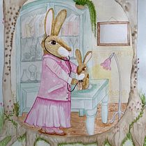 Doutora Coelha. Un proyecto de Bellas Artes, Dibujo, Ilustración tradicional, Ilustración infantil, Narrativa, Pintura y Pintura a la acuarela de Cibele Ferraz - 04.07.2025