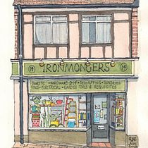 My Watercolour Shopfront. Un proyecto de Ilustración arquitectónica, Dibujo, Pintura y Pintura a la acuarela de SJ Emmons - 04.07.2025