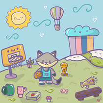 Zorrito y basquet. Un proyecto de Diseño de personajes, Ilustración digital y Dibujo de di_mariaocampo - 04.07.2025