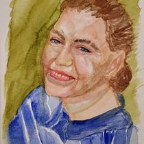My girlfriend's portrait. Artes plásticas, Desenho de retrato, Pintura, e Pintura em aquarela projeto de Vendula Brunhoferová - 07.07.2025