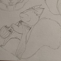 Dessin d'un écureuil pour illustration jeunesse. Design de personagens, Ilustração infantil, Desenho, e Desenho a lápis projeto de Claire - 08.07.2025