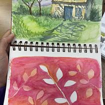 Casa de campo. Ilustração tradicional, Ilustração arquitetônica, Pintura em aquarela, e Sketchbook projeto de hftorina - 09.07.2025