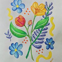 Florescer. Desenho, Ilustração tradicional, Ilustração botânica, Pintura, e Pintura em aquarela projeto de Letícia Matos - 10.07.2025