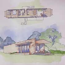 Bjazek House | Freehand Illustration for Artistic Architectural Design. Un proyecto de Arquitectura, Dibujo a lápiz, Ilustración arquitectónica, Diseño, Pintura a la acuarela, Bocetado, Ilustración con tinta y Dibujo artístico de Thiago Ranzatti - 11.07.2025