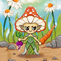 Amanita. Children's Illustration, Digital Illustration, Digital Painting, and Picturebook project by laurared - 07.14.2025