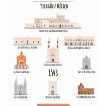 Valladolid - Yucatán. Drawing, Traditional illustration, Digital Illustration, Infographics, and Digital Painting project by manolocostalg - 07.14.2025