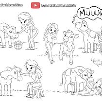 Design de personagens para animação - Talita e vaquinha Lolla Ein Projekt aus dem Bereich Animation, Animation von Figuren, Design von Figuren und Digitale Illustration von Lucas Rafael Simone - 15.07.2025