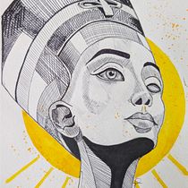 Progetto Regina Nefertiti. Desenho artístico, Design de personagens, Artes plásticas, Pintura, Desenho de retrato, e Pintura em aquarela projeto de anna_guzzo10 - 15.07.2025