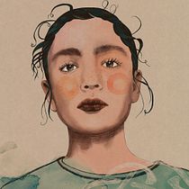 Green Haired Stare. Un progetto di Illustrazione tradizionale, Illustrazione vettoriale, Disegno di ritratti e Illustrazione digitale di Sinead Poznanski - 15.07.2025