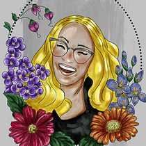 Portret na18 urodziny- projekt kursu portret z elementami botanicznymi. Digital Drawing, Traditional illustration, Botanical Illustration, and Digital Illustration project by Iwona - 07.21.2025
