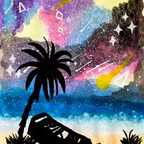 El espacio desde la playa . Un proyecto de Bellas Artes, Pintura, Ilustración tradicional y Pintura a la acuarela de adaza94 - 22.07.2025