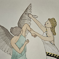 Illustrating The Birth of a Siren. Character Design, Digital Illustration, Drawing, Traditional illustration, Painting, and Watercolor Painting project by Pamela Lloyd - 07.22.2025