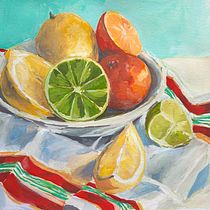 Citrus Bowl in Gouache. Color Theor, Fine Arts, Gouache Painting, and Painting project by binski78 - 07.23.2025