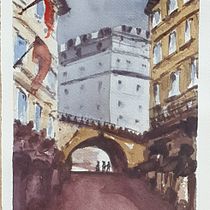 Representación  de arquitectura en acuarela. Sketching, Drawing, Traditional illustration, Architectural Illustration, Watercolor Painting, and Sketchbook project by Beatriz Fid - 07.24.2025