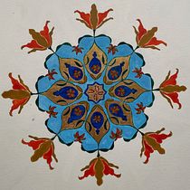 My final project: Lilies in a islamic pattern. Drawing, Ink Illustration, Painting, Pattern Design, and Watercolor Painting project by mj_almeida_2 - 07.24.2025