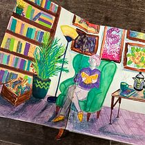 Relaxing. Sketching, Creativit, Drawing, Traditional illustration, Watercolor Painting, Gouache Painting, and Sketchbook project by whitney_hoiberg - 07.24.2025