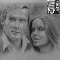 Roger and Barbara. Fine Arts, Drawing, Pencil Drawing, Traditional illustration, Portrait Drawing, Realistic Drawing, Artistic Drawing, Sketching, and Figure Drawing project by gennaro_cembrola - 07.26.2025