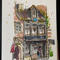 Kinky Star in Gent - Pen en marker Ein Projekt aus dem Bereich Architektonische Illustration, Zeichnung, Illustration mit Tinte, Sketchbook und Skizzenentwurf von Ger Hermsen - 31.07.2025
