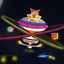 Space Burger Diner & Beyond. Concept Art, Ilustração digital, Pintura digital e Ilustração tradicional projeto de Panji Heriadeny - 31.07.2025