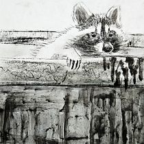 Raccoon: charcoal. Een project van  Tekening, Naturalistische illustratie y  Beeldende kunst van Lydia Z - 02.08.2025