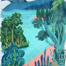 Paisaje híbrido  Ein Projekt aus dem Bereich Traditionelle Illustration, Malerei, Malerei mit Acr, l und Sketchbook von Entraenelarte Entraenelarte - 03.08.2025