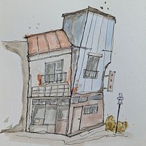 My final project for the course Expressive Architectural Sketching with Coloured markers Ein Projekt aus dem Bereich Architektonische Illustration, Zeichnung, Illustration mit Tinte, Sketchbook und Skizzenentwurf von marlen_boller - 04.08.2025
