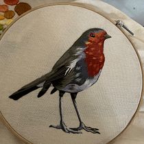Bordado de ave . Embroider, Traditional illustration, and Textile Design project by Perla Prieto - 08.05.2025