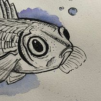 My fishy project. Sketching, Creativit, Drawing, Traditional illustration, and Sketchbook project by vanessapcfaria - 08.08.2025