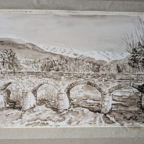 Puente viejo de Candeleda Ein Projekt aus dem Bereich Bildende Künste, Malerei und Aquarellmalerei von Laura Rivas Ávila - 12.08.2025