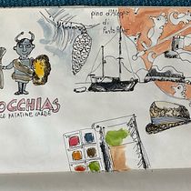 Guarda e osserva. Drawing, Traditional illustration, Architectural Illustration, Watercolor Painting, Sketchbook, and Sketching project by andreanora - 08.12.2025