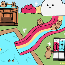 Capybara Waterpark By LittleTootScoot. Character Design, and Digital Illustration project by jo_417801 - 08.13.2025