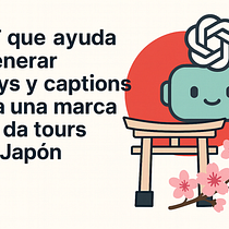 Asistente de COPYS Y CAPTIONS para marca de Tours. AI Content Creation, AI Design, AI programming, Artificial Intelligence, Business, ChatGPT, Creative Consulting, Design Management, Management, and Productivit project by David Gutierrez - 08.13.2025