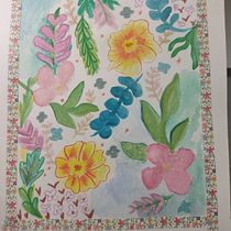 patrón floral. Drawing, and Watercolor Painting project by kittyjimily - 08.14.2025