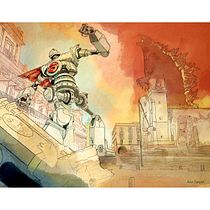 Pelea epica en Xalapa Veracruz. Desenho digital, Ilustração tradicional e Ilustração digital projeto de Emmanuel Sampieri Hernández - 16.08.2025