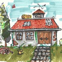 CASA EN TIROCO, ASTÚRIAS. Un proyecto de Ilustración arquitectónica, Dibujo, Ilustración con tinta, Sketchbook y Bocetado de Rafa Calzado - 20.08.2025