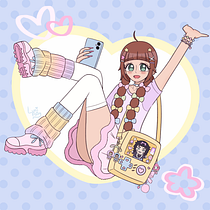 Kawaii Gal. Un proyecto de Diseño de personajes, Dibujo digital, Ilustración digital, Ilustración tradicional y Manga de Luni Campos - 21.08.2025
