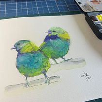 Final Project for the Artistic Watercolor Techniques for Illustrating Birds Course - by Sarah Stokes . % chrisdias tarafından hazırlanan Geleneksel illüstras, on, Sulubo, a Resim, Gerçekçi Çizim, Doğalcı İllüstras, Ve on projesi - 08.21.2025